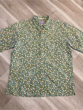 VINTAGE Reyn Spooner XL Mini Floral Aloha Shirt MADE IN HAWAII Commemorative